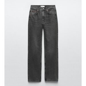 Black wash / grey Zara jeans. Straight leg, new, never worn. Size 4